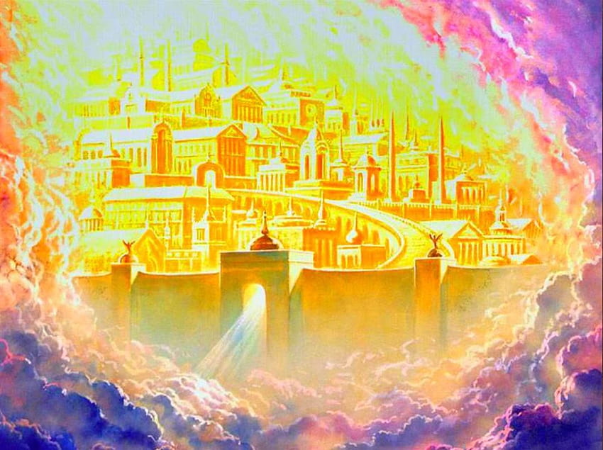 prophetic art of the new jerusalem - Golden city HD wallpaper