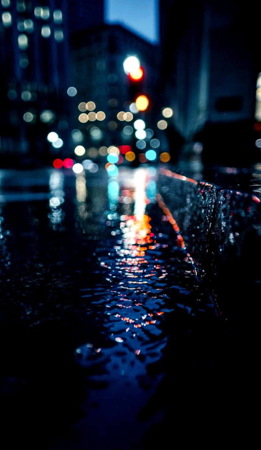 Für Android und iPhone Rain City Light - Google Pixel HD-Handy-Hintergrundbild