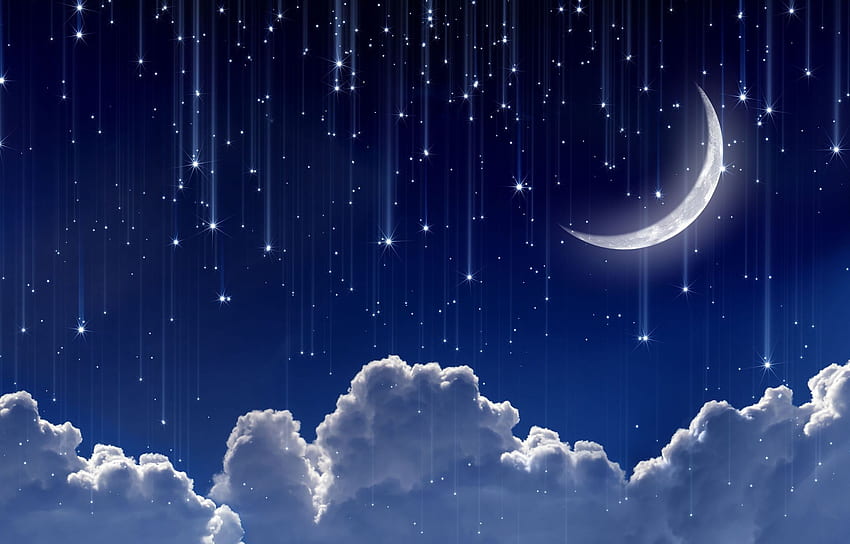 el cielo, el espacio, las estrellas, las nubes, la noche, las luces, el , la ancha, la luna, un mes, la luna, las estrellas, el cielo, la ancha, la sección del espacio en resolución, 2500X1600 fondo de pantalla