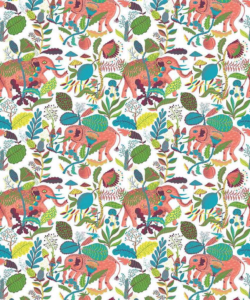 Elephant, Exotic & Fun • Maxamilism Design • Milton & King, Elephant Print HD phone wallpaper