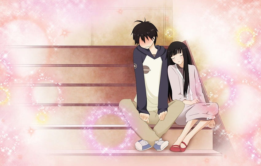 Wallpaper look, girl, love, feelings, kiss, anime, art, pair for mobile and  desktop, section прочее, resolution 1920x1200 - download