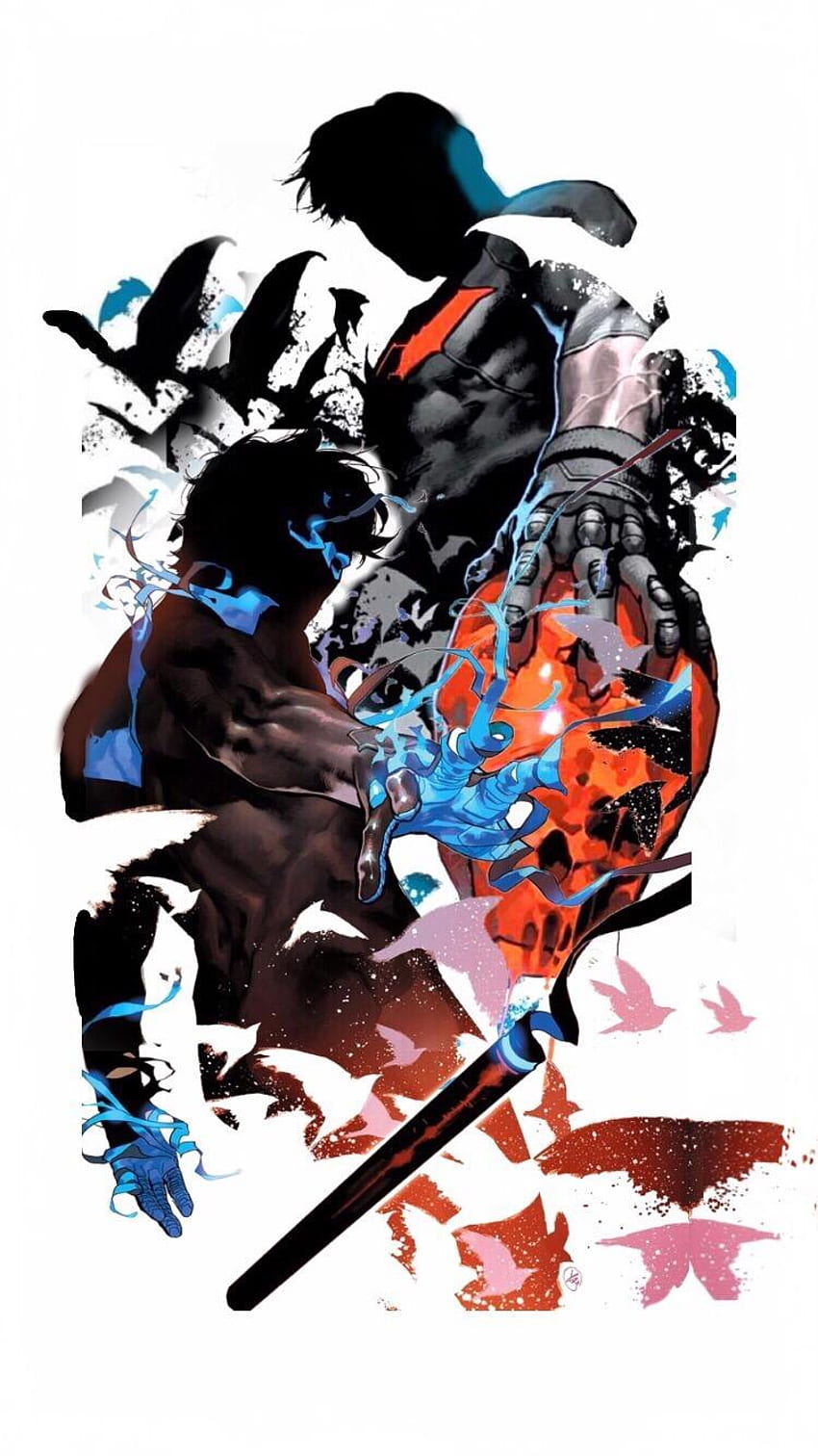 Nightwing And Red Hood (Artwork by Yasmine Putri): DCcomics HD phone wallpaper