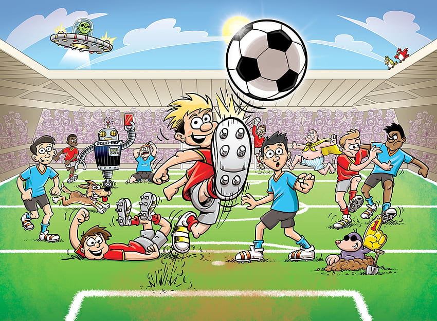 Futebol dos desenhos animados, futebol inglês papel de parede HD