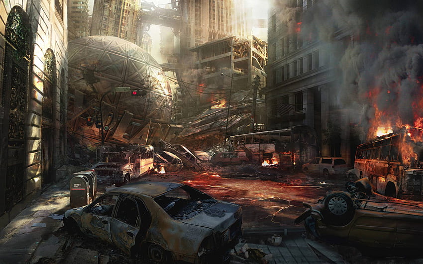Destroyed City, Ruined City HD wallpaper