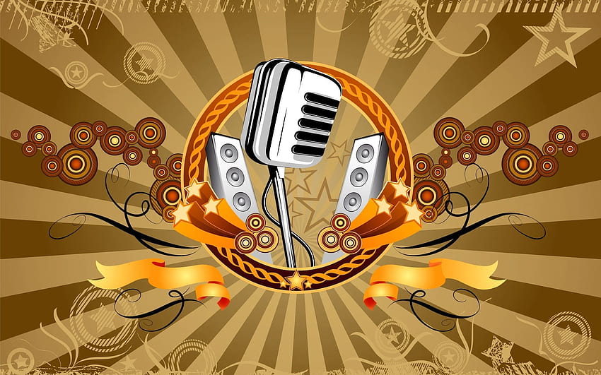 Musica Vector Microphone Music Theme Style . Music , Music background, Creative department HD wallpaper