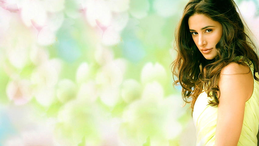 Beautiful New Famous Bollywood Actress Nargis Fakhri in Yellow Dress HD wallpaper