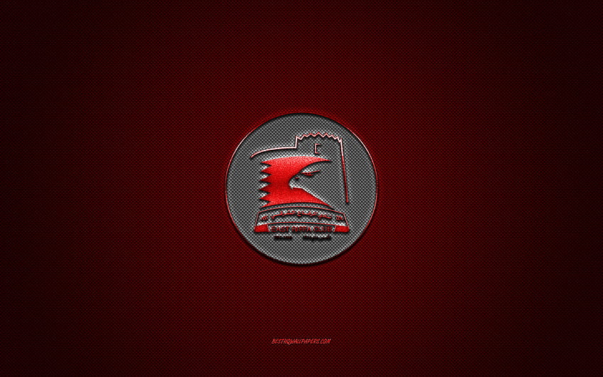 East Riffa Club, Bahraini football club, Bahraini Premier League, red logo, red carbon fiber background, football, Riffa, Bahrain, East Riffa Club logo HD wallpaper