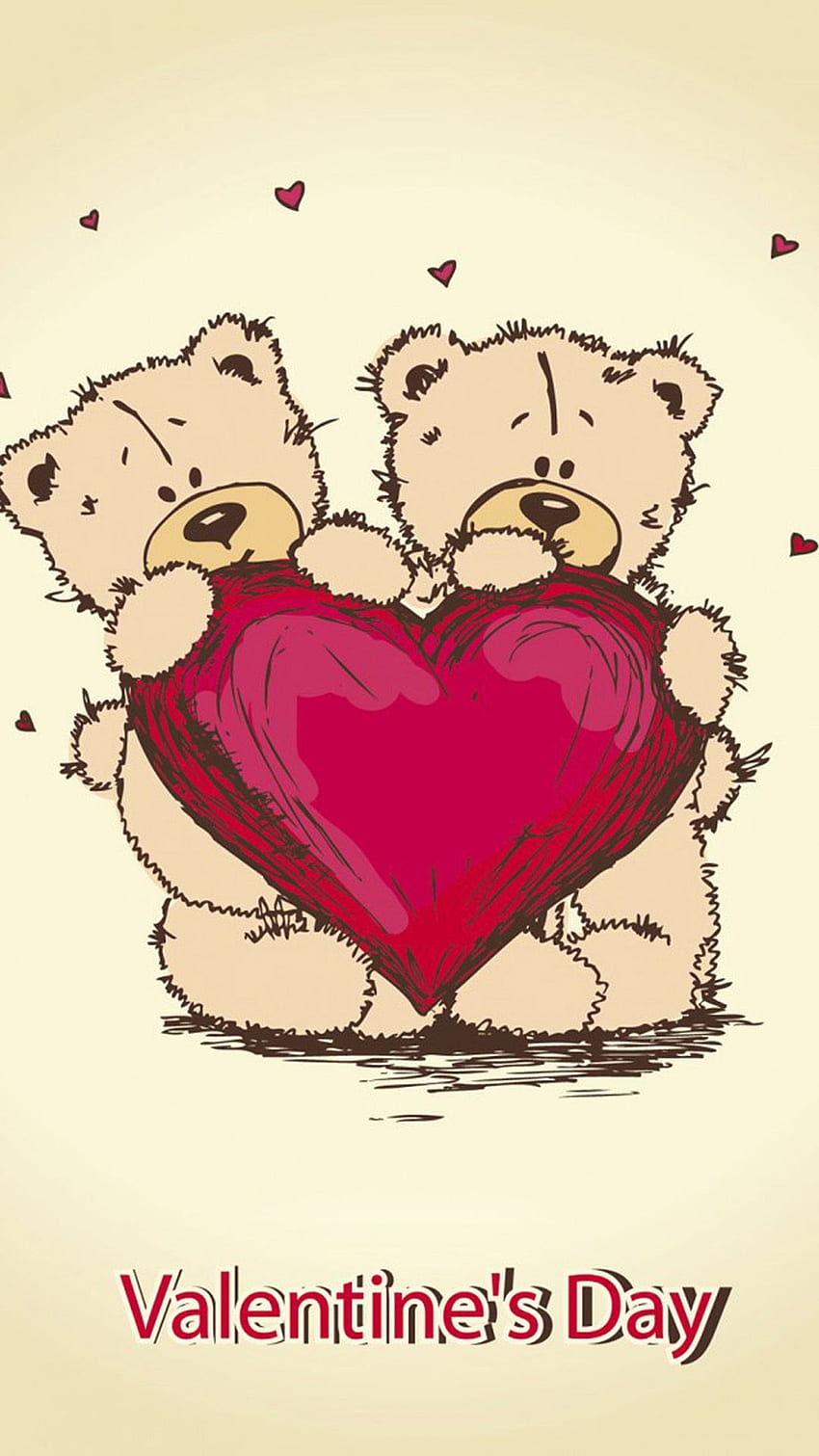 Cute Bears Heart Valentines Day Android, Valentine's Day Bears HD phone  wallpaper