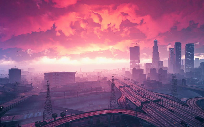 Grand Theft Auto V, Sunset, City, , เกม, Grand Theft Auto: Vice City วอลล์เปเปอร์ HD