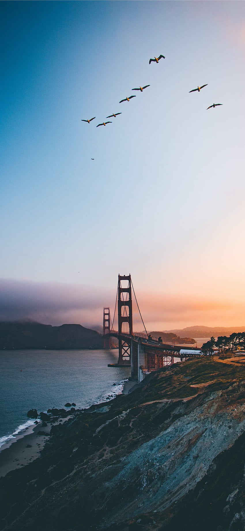 Golden Gate Bridge САЩ iPhone X HD тапет за телефон