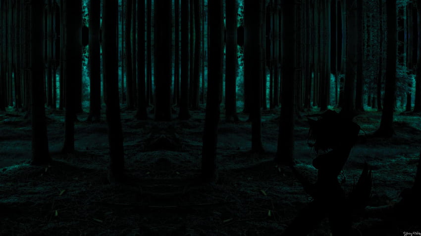 Dark Forest Background With Moon, Dark Anime Forest HD wallpaper | Pxfuel