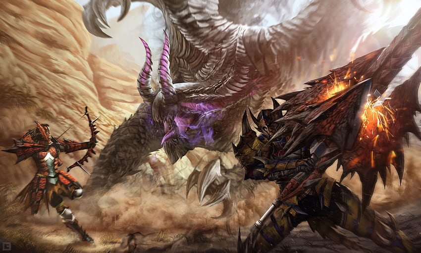 Black Frenzy Ultra and Background ., Monster Hunter HD wallpaper