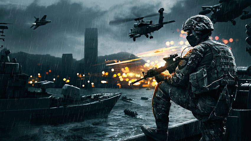 War Is Hell, f22 raptor, бойна сцена, бойно поле, военни игри, хеликоптер Apache, война HD тапет