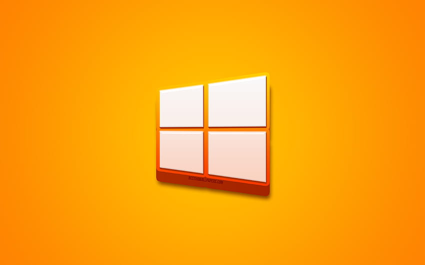 Logotipo blanco de Windows 10, s amarillos, creativo, logotipo 3D de Window 10, ilustraciones, logotipo de Window 10, Window 10 fondo de pantalla