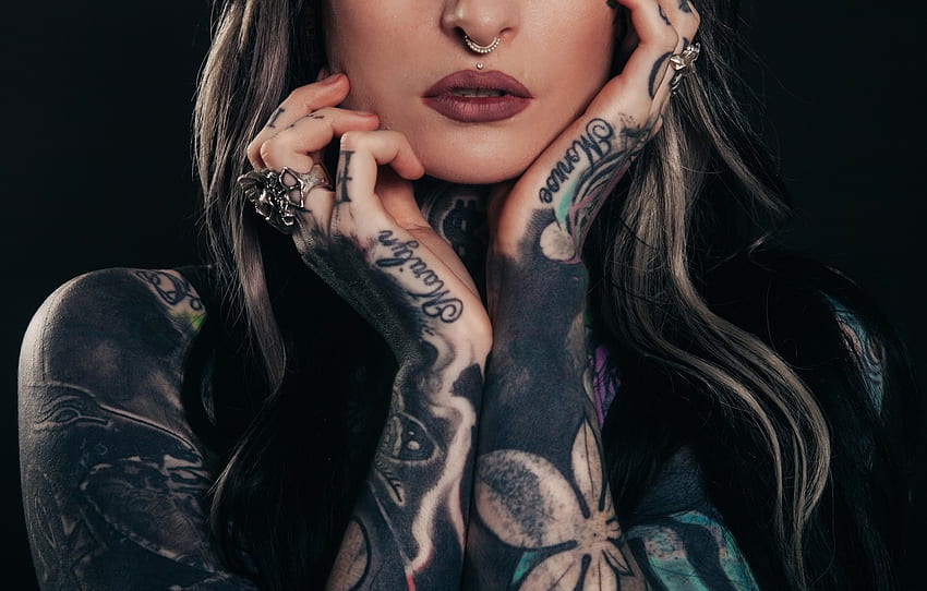 Hair, Skull, Girl, Ring, Piercing - Something To Cover A Tattoo - & Background , Alt Girls HD wallpaper