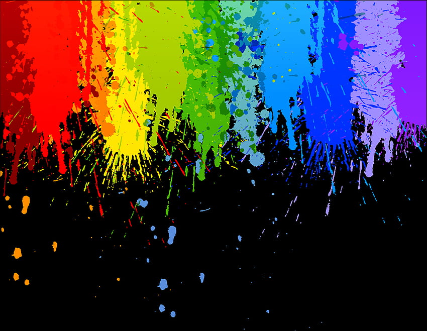 Rainbow Paint Splatter Png - HD wallpaper