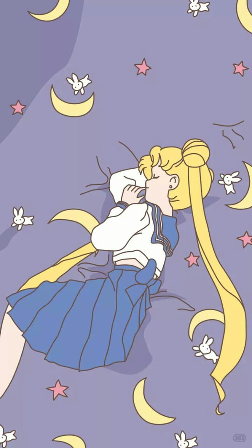 Usagi durmiendo Serena sailor moon. Sailor moon, marinero, Serena Tsukino fondo de pantalla del teléfono