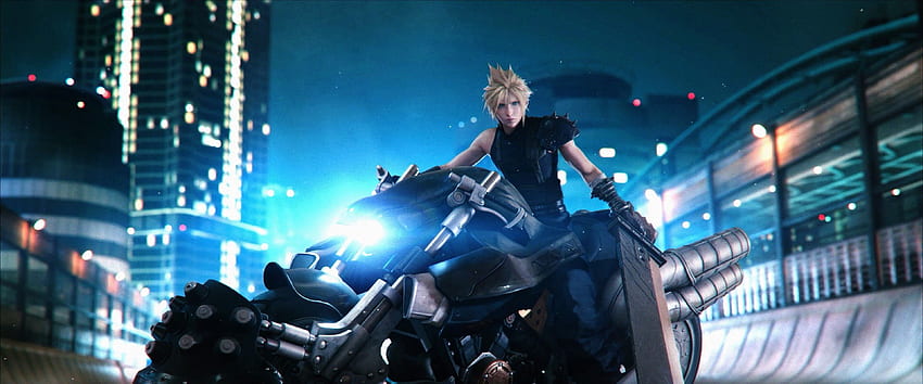Cloud Strife Motorcycle Final Fantasy 7 Remake, FF Cloud HD тапет