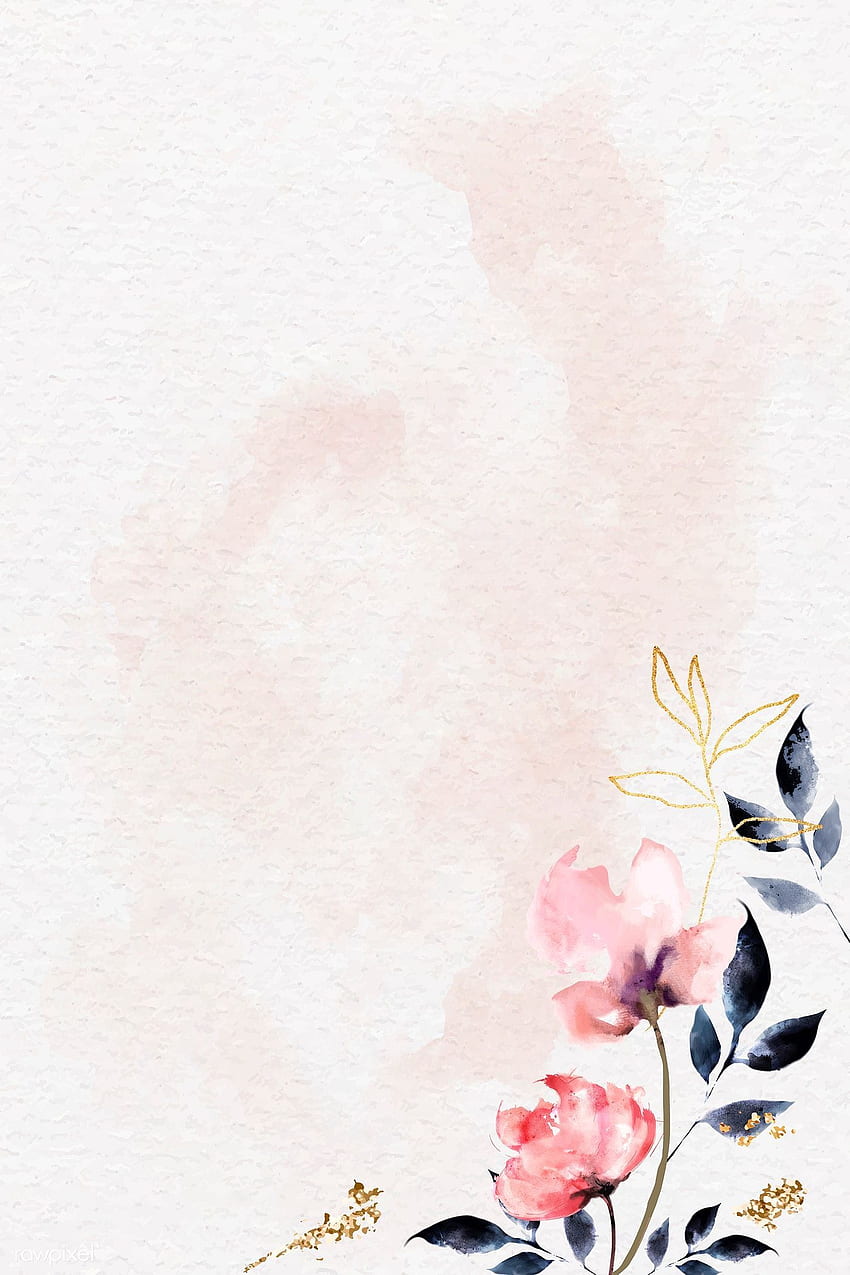 Shimmering watercolor floral frame vector. premium / Adj. Watercolor flower background, Flower background , Floral watercolor, Pastel Watercolor Floral HD phone wallpaper