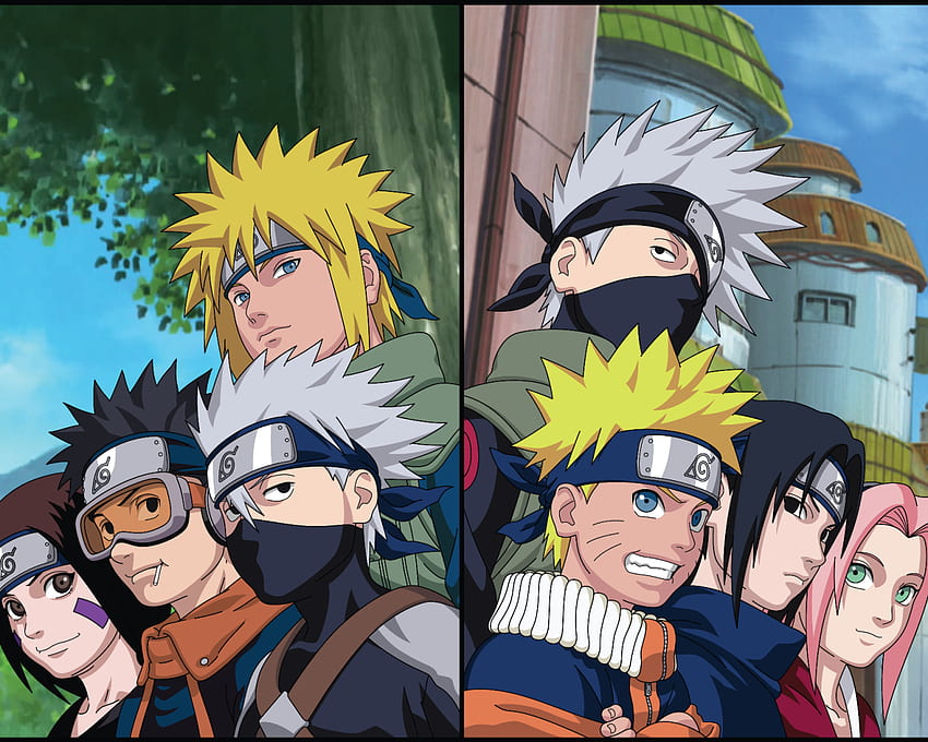 Naruto, Hatake Kakashi, Namikaze Minato, Uchiha Sasuke, Nohara Rin, 1280X1024 Naruto papel de parede HD