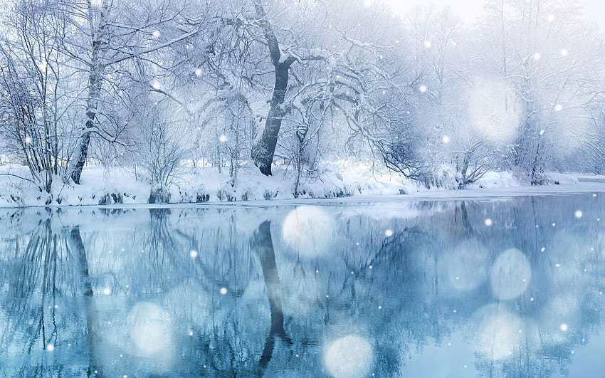 escena de invierno paisaje nevado fondo de pantalla