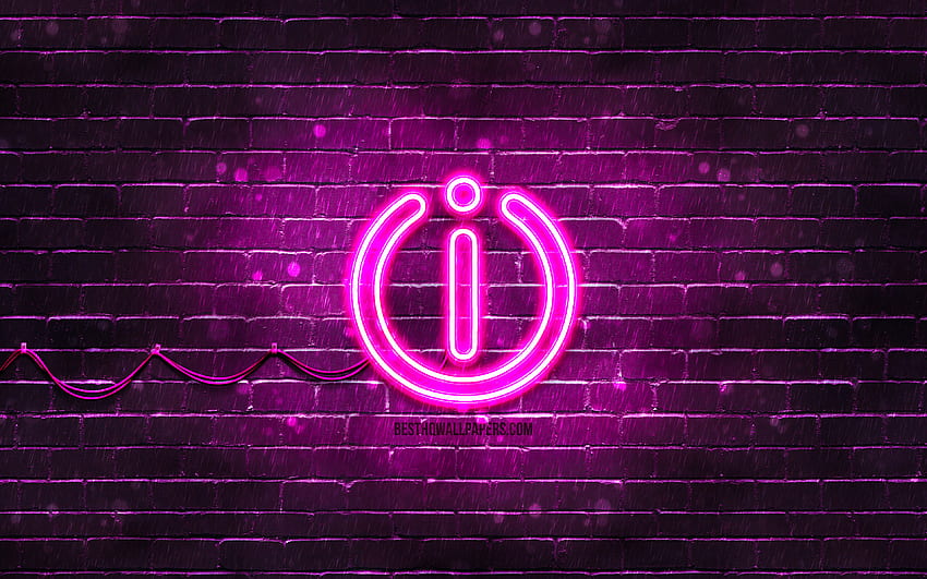 Indesit purple logo, , purple brickwall, Indesit logo, brands, Indesit neon logo, Indesit HD wallpaper