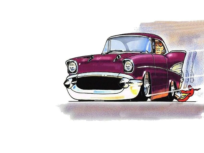 Muscle car , hot rod background, Cartoons Muscle Car HD wallpaper