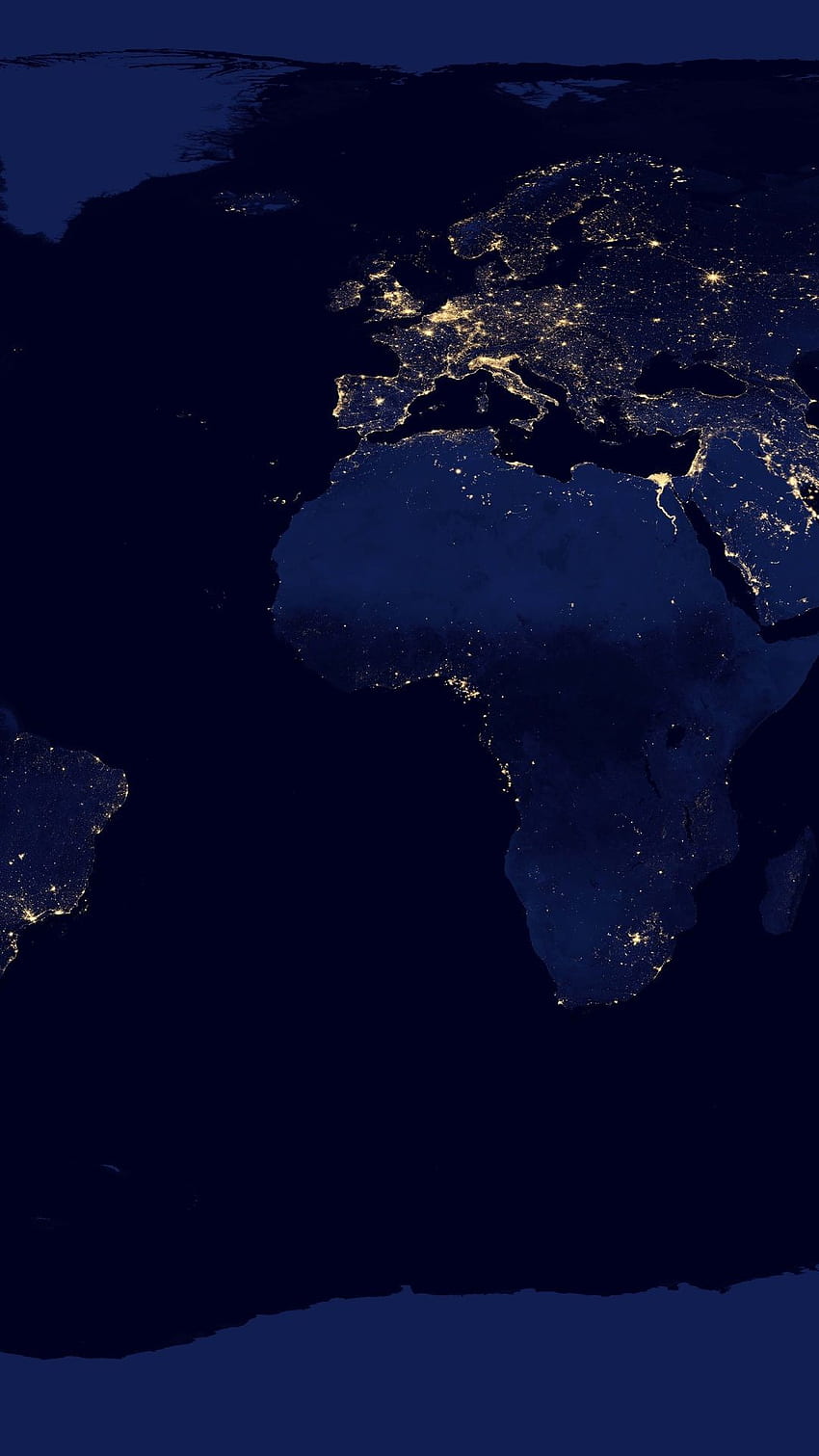 planeta, nasa, noc, mapa, ziemia, kontynenty, NASA Ziemia nocą Tapeta na telefon HD