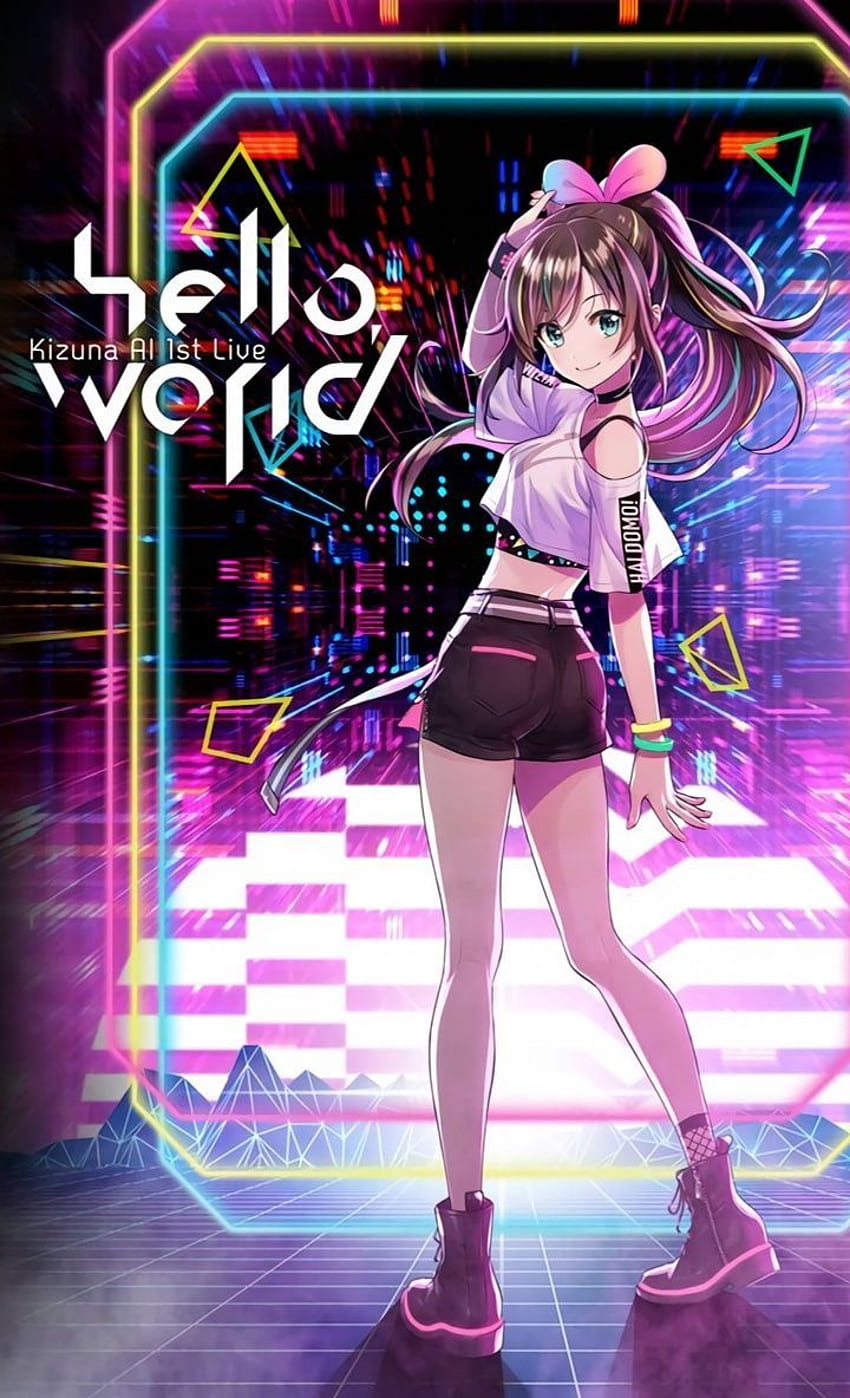 Kizuna AI 1st Live 'hello, world' visual promocional oficial Virtual, Hello World Anime Papel de parede de celular HD
