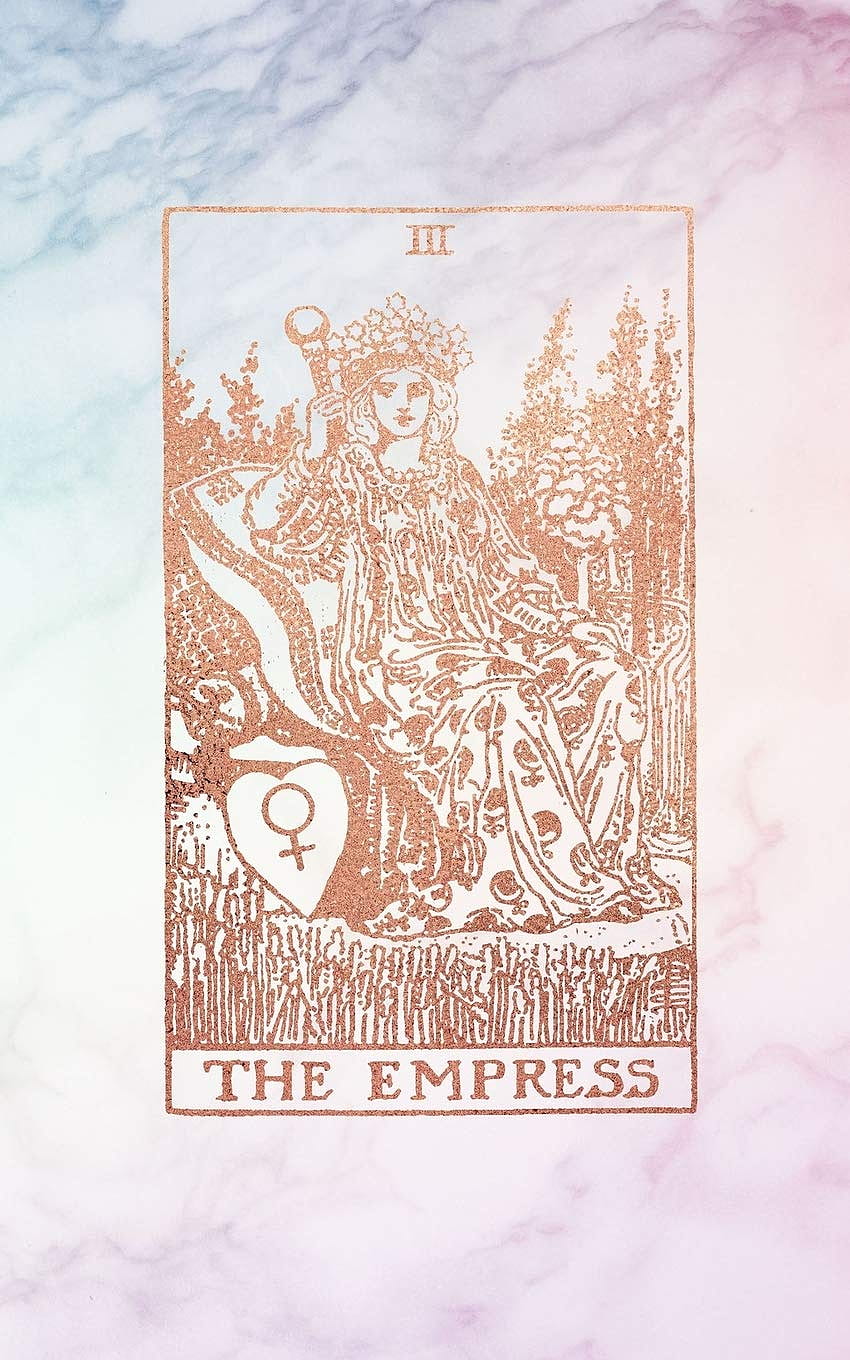 The Empress: タロット カード ジャーナル - 5 x 8 カレッジ 120 ルールド ページ。 パステル ヒュー マーブルとローズ ゴールド - カレッジ ルールド ノート: タロット カード ノート: 9781088759257: 書籍 HD電話の壁紙