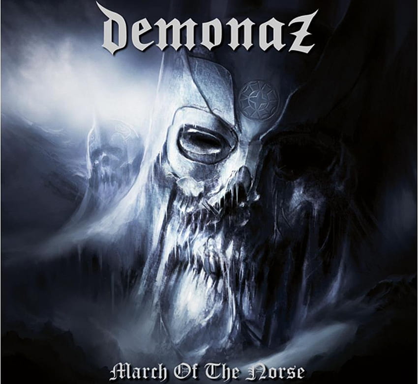 Demonaz - March of the Norse, blue, black, skull, march, immortal, band, heavy, music, logo, metal, norse, demonaz HD wallpaper