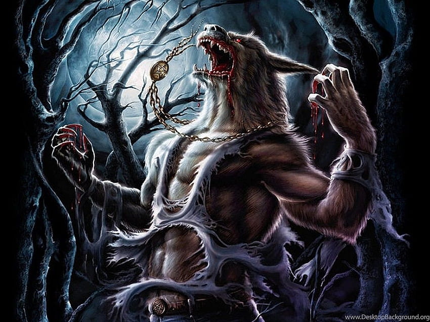 Werewolf Monster Страшен пълен размер HiRe 11174 Фон HD тапет