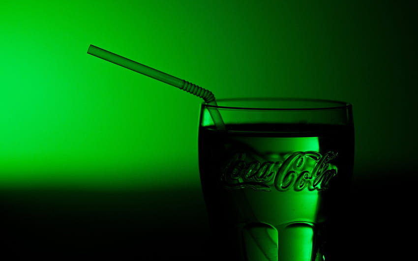 zielony koks, koks, coca cola, szkło, zielony Tapeta HD