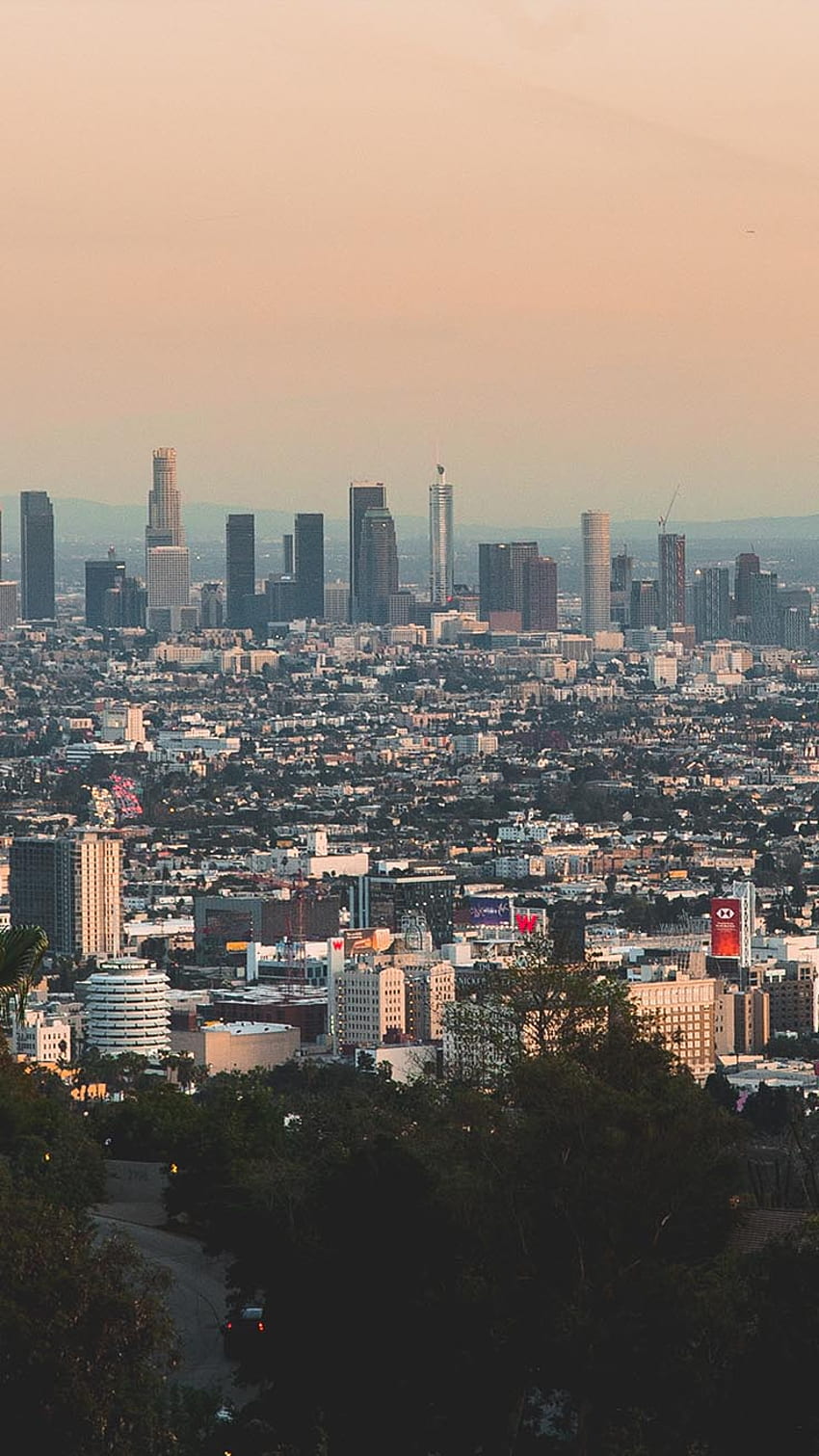 iphone de los angeles, paysage urbain, ville, zone métropolitaine, zone urbaine, ligne d'horizon, Los Angeles Fond d'écran de téléphone HD