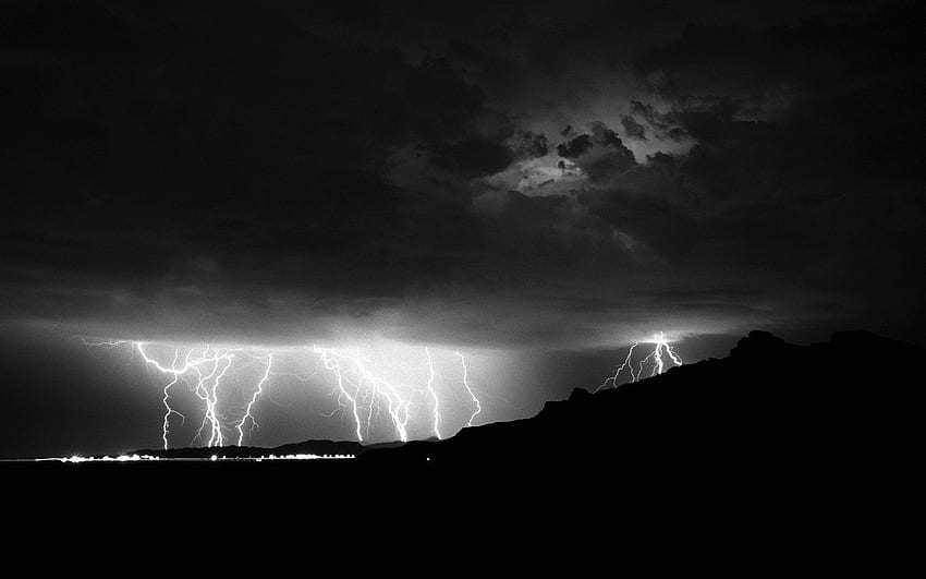 black and white storm lightning weather. Black Aesthetic, Dark Thunderstorm HD wallpaper