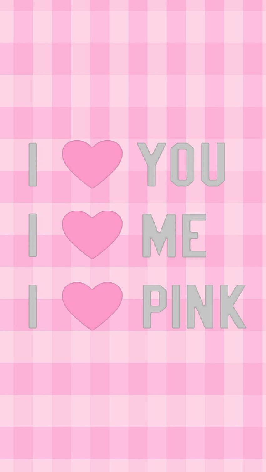 Pink Gingham I Love You . Pink nation , Vs pink , Victoria secret HD phone wallpaper