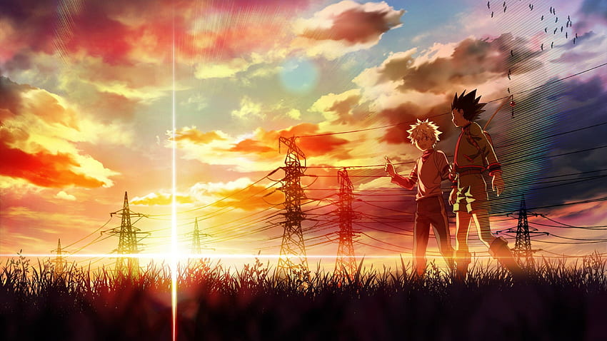 Gon, Killua, sunset: Tận hưởng cảm giác tuyệt vời của những phút giây hoàng hôn đầy màu sắc với hình ảnh của hai nhân vật Gon và Killua đầy nghị lực và tình bạn.
