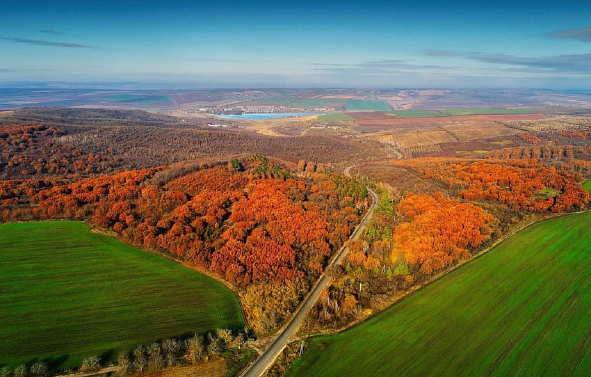 musim gugur, hutan, Panorama, Moldova untuk Wallpaper HD