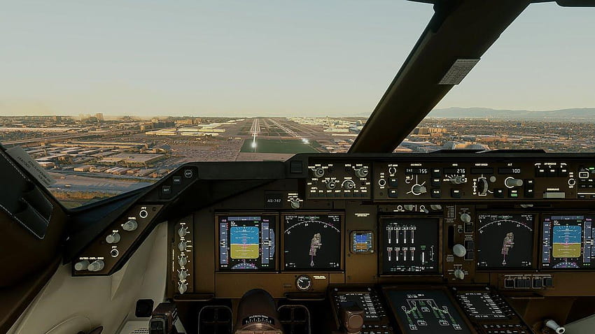 Visualizzazioni distorte della cabina di pilotaggio Boeing 747 8 Forum Sfondo HD