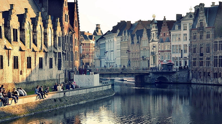 Ghent and Background, Belgium HD wallpaper