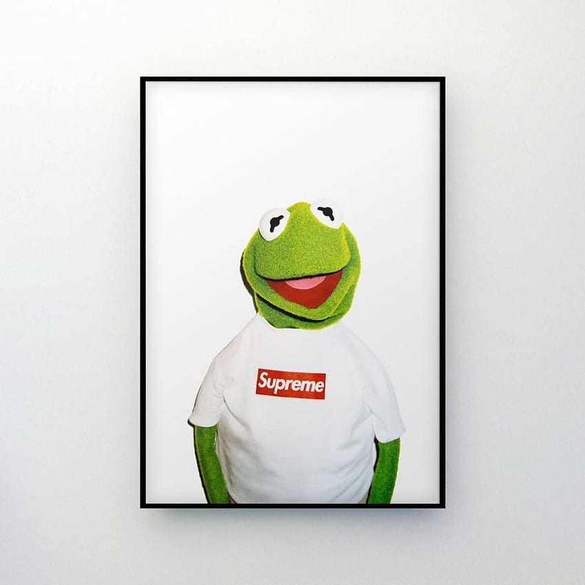 Supreme X Kermit The Frog オリジナル ポスター By Youbetterfly HD電話の壁紙