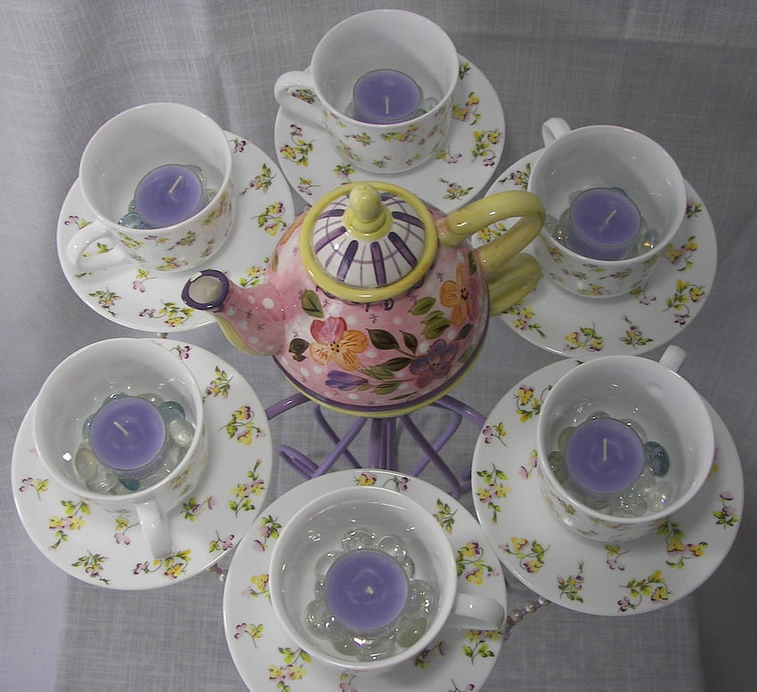 Tea Party, party, tea, colour, lilac HD wallpaper