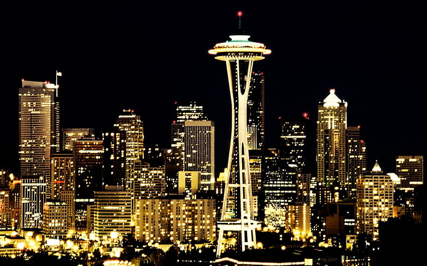 UW Seattle . UW Seattle , MS Nieuw Amsterdam and UW Quad, Seattle Night HD wallpaper