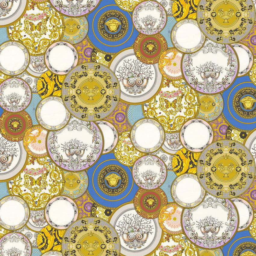 Decorative Plates By Versace Multi Coloured, Versace Pattern HD phone wallpaper