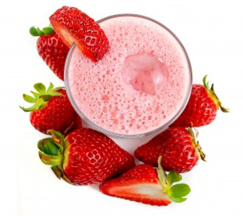 딸기 디저트, 달콤한, 우유, 딸기, 맛있는, 디저트, 딸기, 신선한 HD 월페이퍼