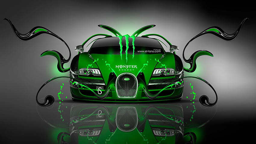 Awesome Monster Energy Car High Resolution , Neon Bugatti HD wallpaper