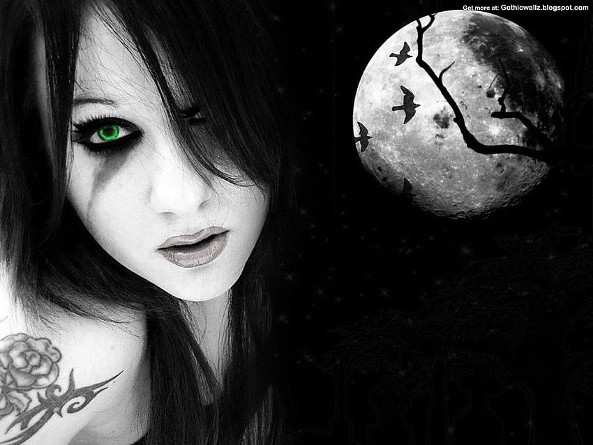 Dark Art 05. Dark Gothic . Gothic . Dark Art Girls. HQ Goth. Background, , Black , And Illustrations, Green and Black Gothic HD wallpaper