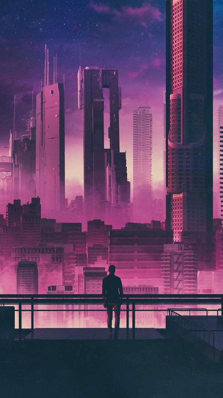 Future City and Man iPhone . City painting, City art, Abstract city, Abstract Futuristic Cityscape HD phone wallpaper