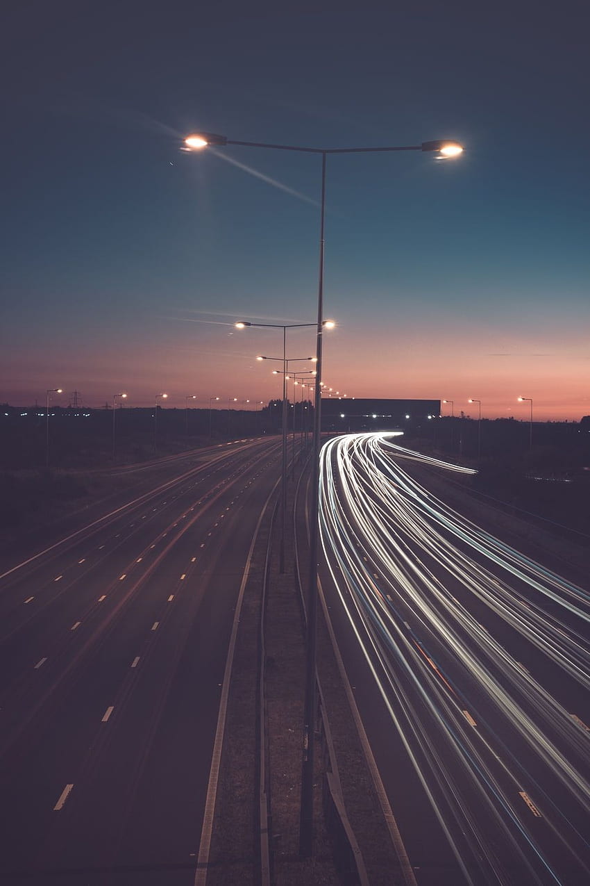 timelapse graphy of road with street lights – on Unsplash, Street Lamp HD phone wallpaper