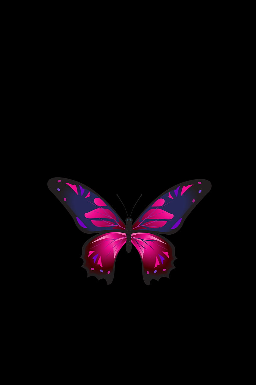 Patterns, Dark, Dark Background, Butterfly, Wings HD phone wallpaper